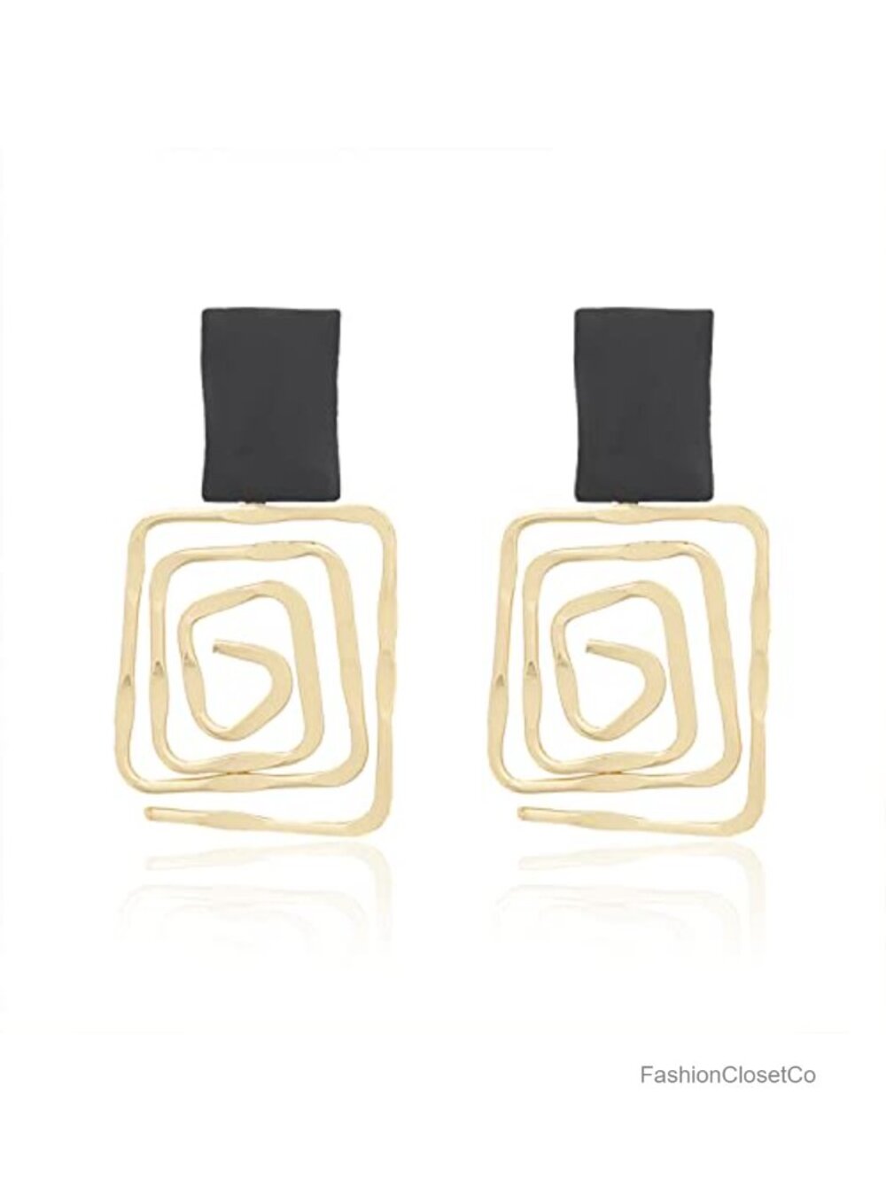 Gold Thin Wire Irregular Geometric Drop Dangle Earrings for Women Girls Fashion
